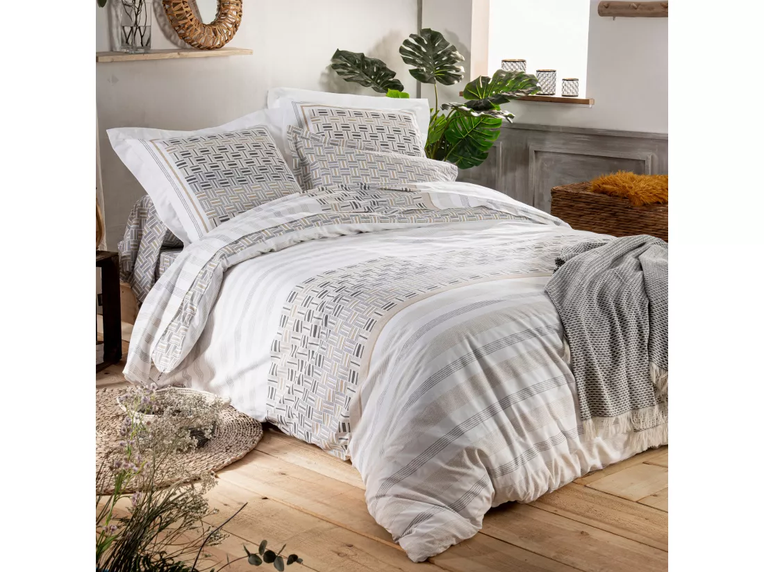 Housse de couette 200x200 cm coton DIEGO Gris