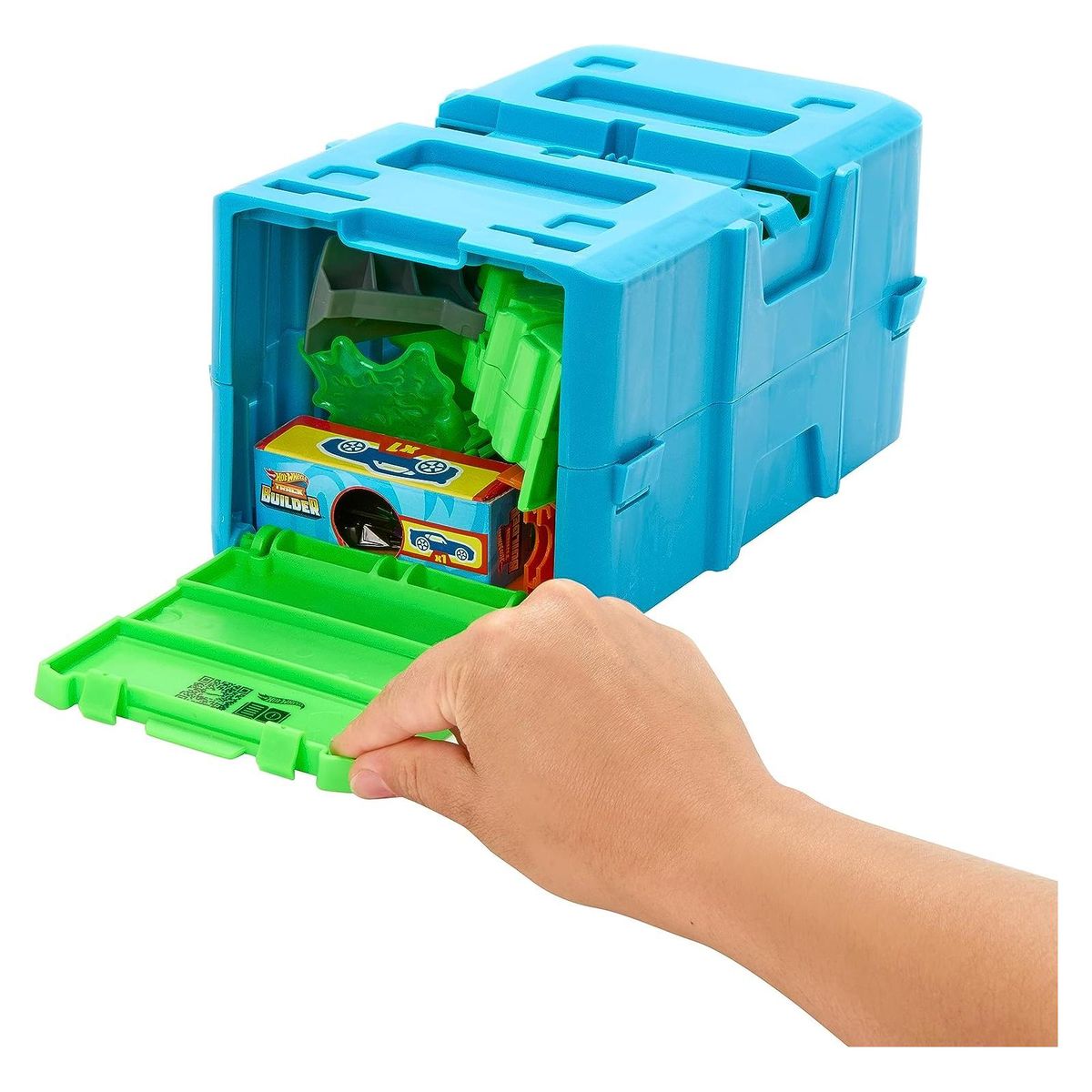 Mattel HKX47 - Hot Wheels - Track Builder - Super-Sprung Trackset mit Rampe