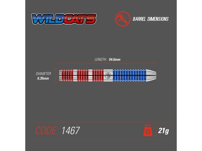 Winmau Dartpfeile Steeldart Wildcats 3 Stück Einfach zu werfende, leistungsstarke Dartpfeile