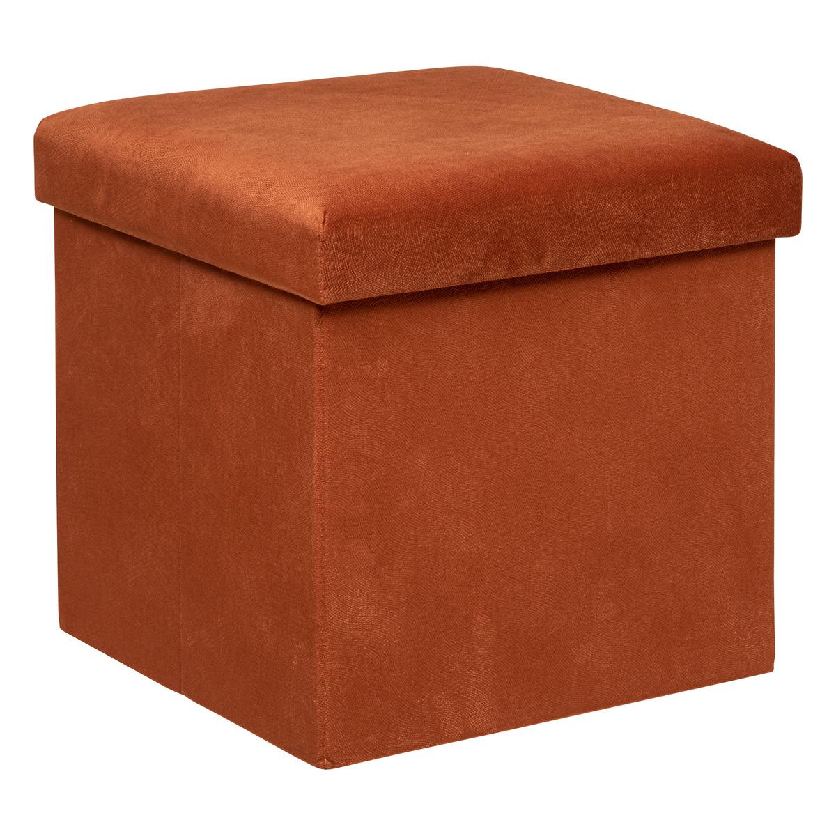 POUF PLIANT VELOURS LILOU AMBRE D.38X38CM
