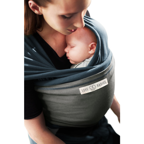Echarpe de portage l'Originale bleu/Elephant - LOVE RADIUS