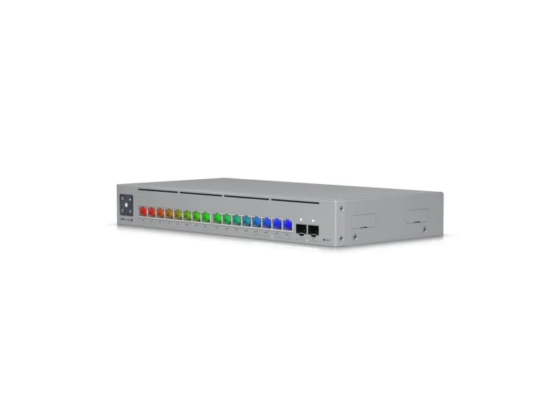 Ubiquiti UniFi Switch Pro Max 16 PoE - Switch - L3 - Administreret - 12 x 10/100/1000 (12 PoE , 4 PoE  )   4 x 2.5GBase-T   2 x 10 Gigabit Ethernet - desktop, monterbar på stativ - PoE   (180 W) - DC