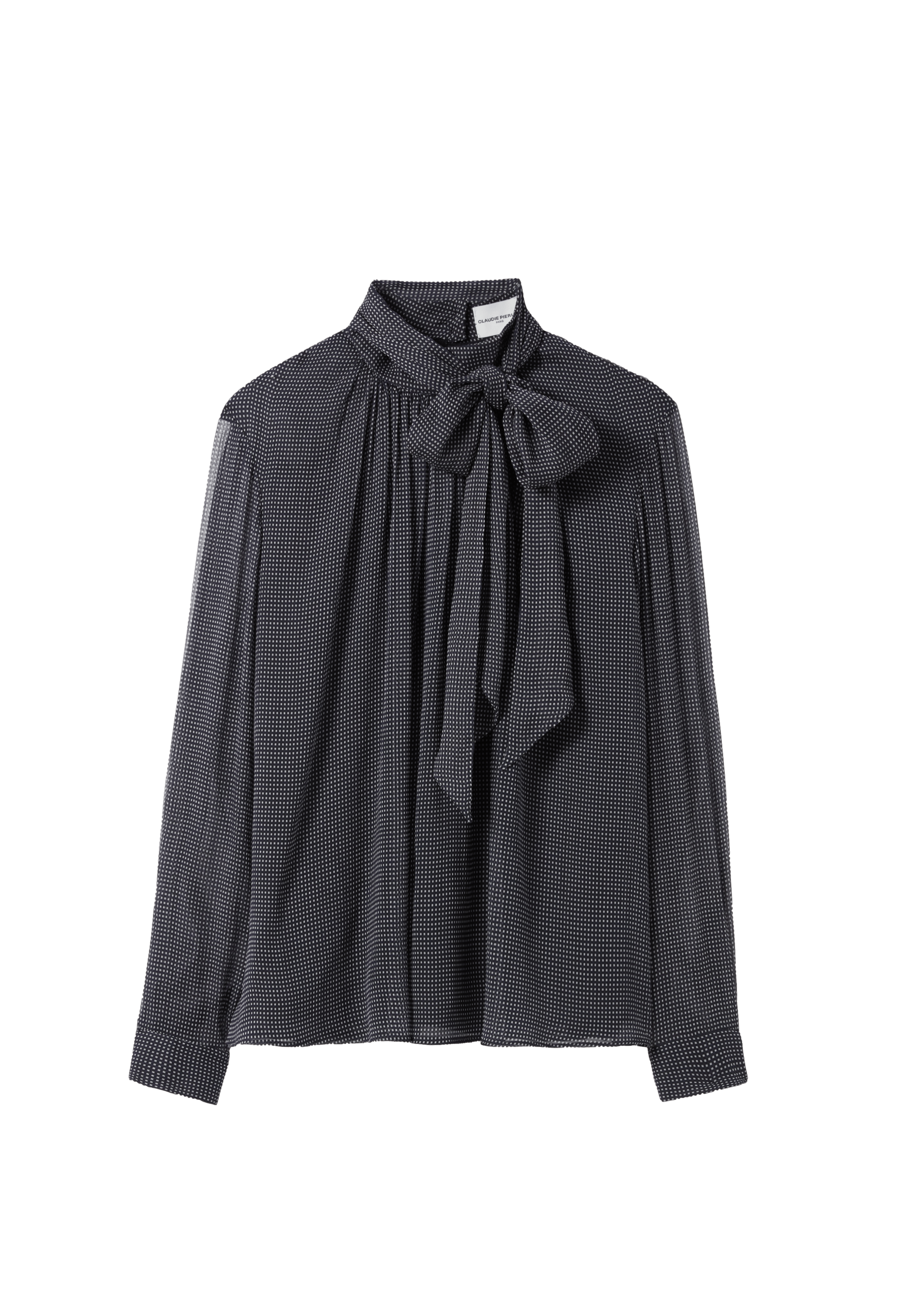 Blouse à col lavallière | Bleu