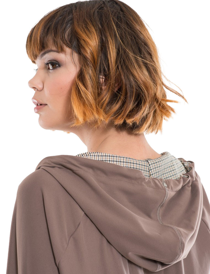 HBT CHIC TRAVEL - SINBAD SWEAT CAPUCHE TAUPE