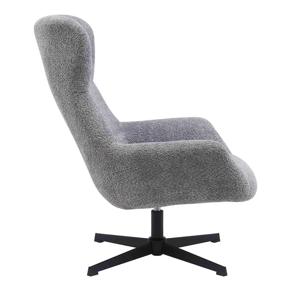 Fauteuil Draaibaar - Donkergrijs Stof - 89x80x101cm - Bescia