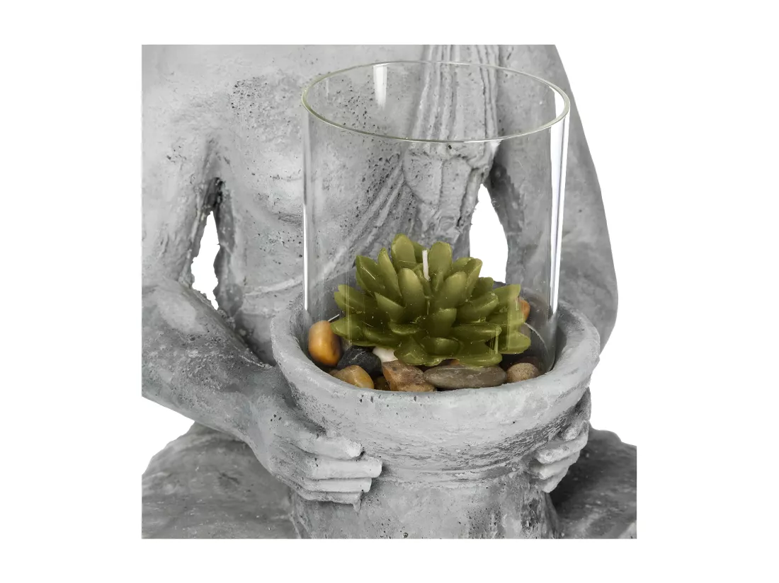 Bouddha assis avec bougie H 41,5 cm - Atmosphera