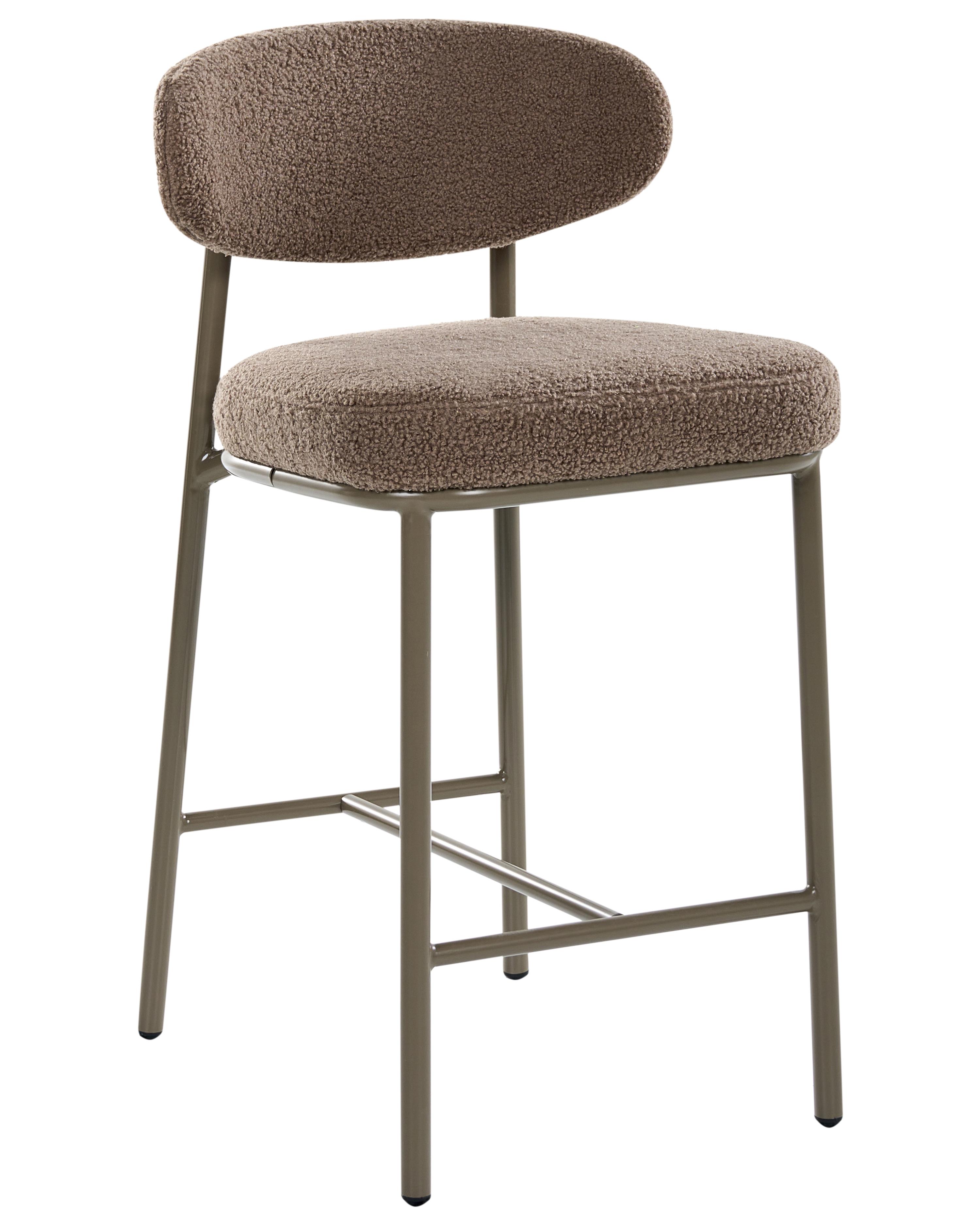 Set van 2 barstoelen UNITY Bouclé Taupe
