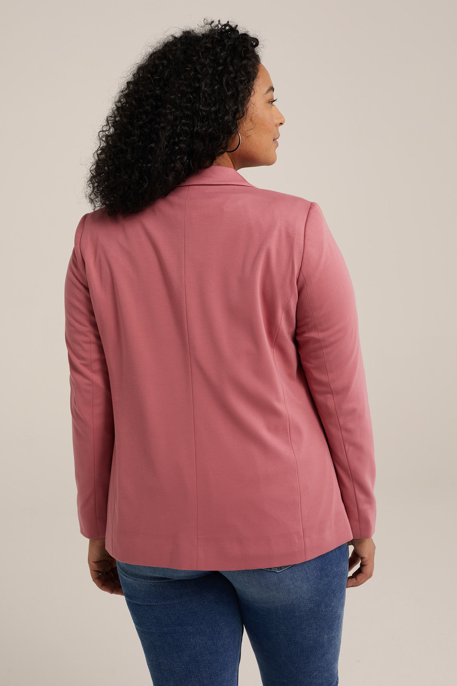 getailleerde jersey stretch blazer -  Curve WE Fashion Oudroze