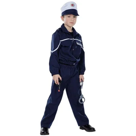 Mottoland Kinderkostüm Polizist, Größe 128, blau