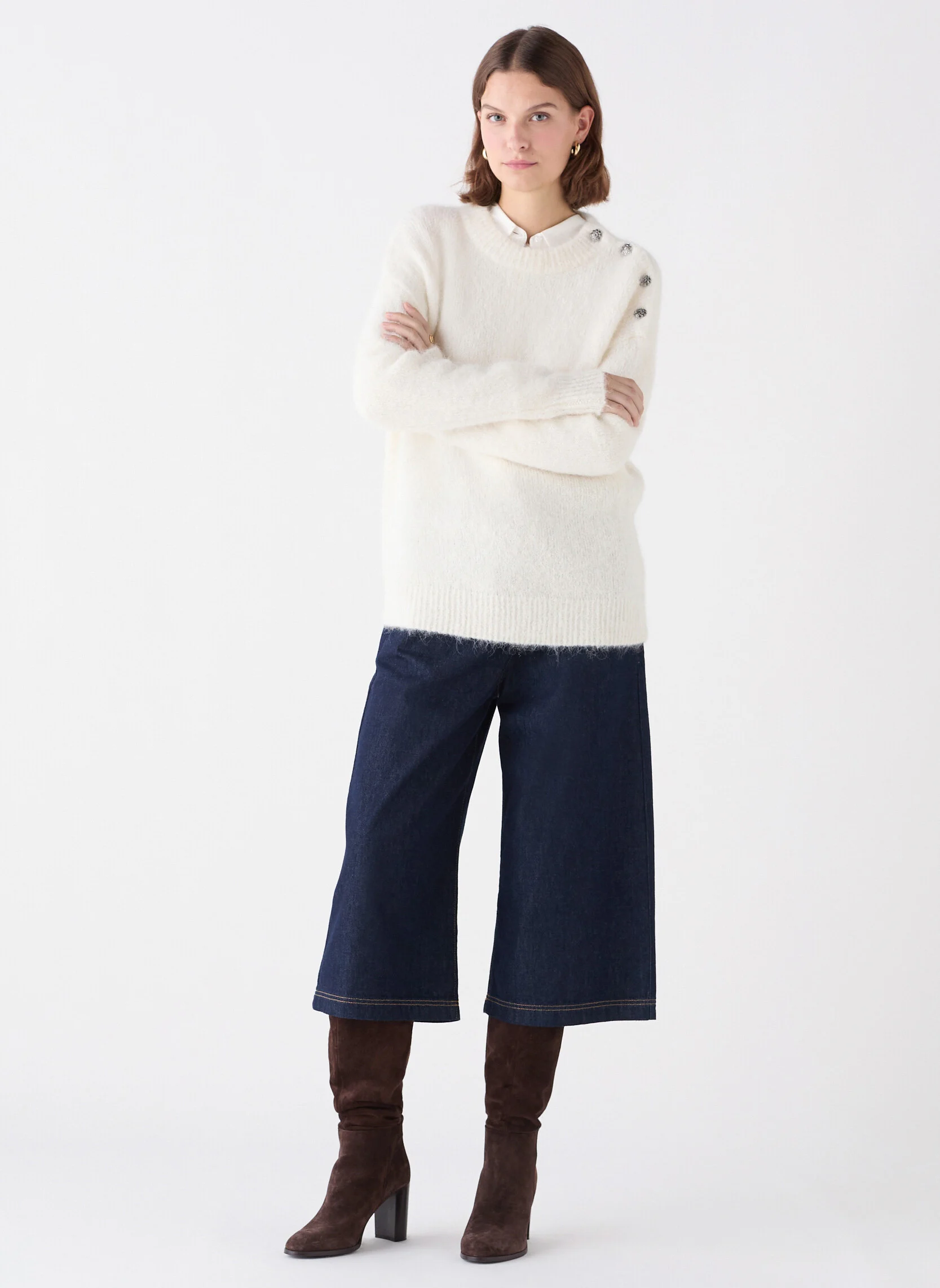 MGRACE2 - Pull oversize en maille | Blanc