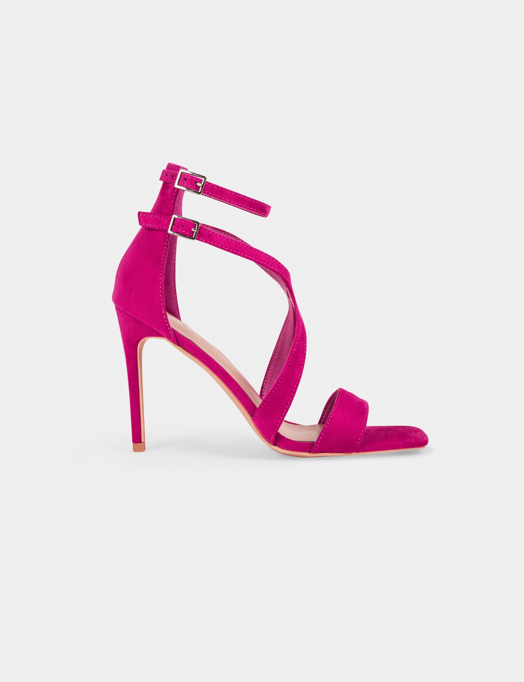 Sandales à talons avec brides rose femme - rose
