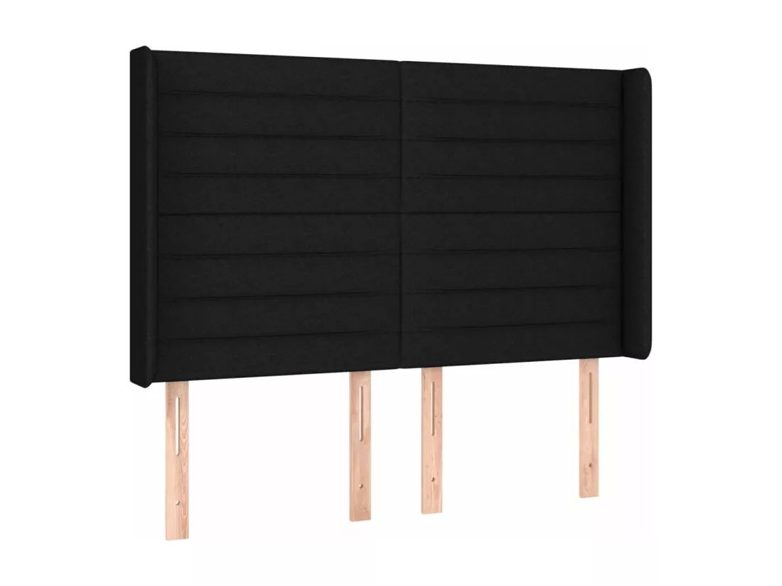 Sommier tapissier avec matelas et LED Noir 140x190 cm Tissu