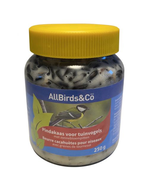 Allbirds&Co Vogelpindakaas - Tuinvogelvoer - 250 g Zonnebloempit