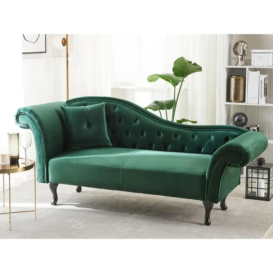 LATTES - Chaise longue - Groen - Linkerzijde - Fluweel