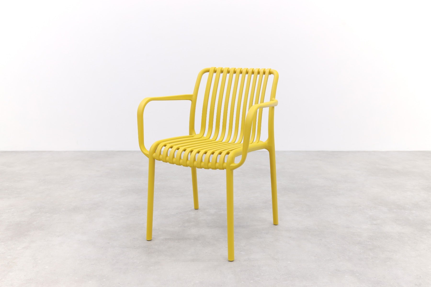 VDG Stripe stapelbare tuinstoel - Mosterdgeel