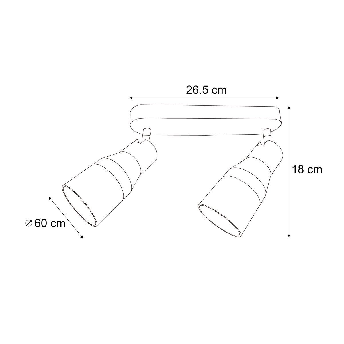 Afgeronde plafondspot beige GU10 50mm 2-lichts - Stanley