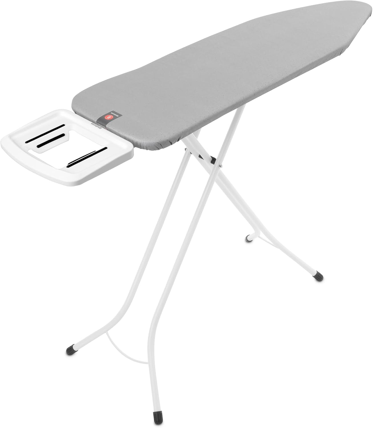 Brabantia Bügelbrett B, 124 x 38 cm – Metallised | 100% Fairtrade-Baumwolle | Stabiler, kippsicherer Rahmen | Faltbar, höhenverstellbar, solide Dampfbügeleisenablage | Fairtrade, C2C-Zertifiziert