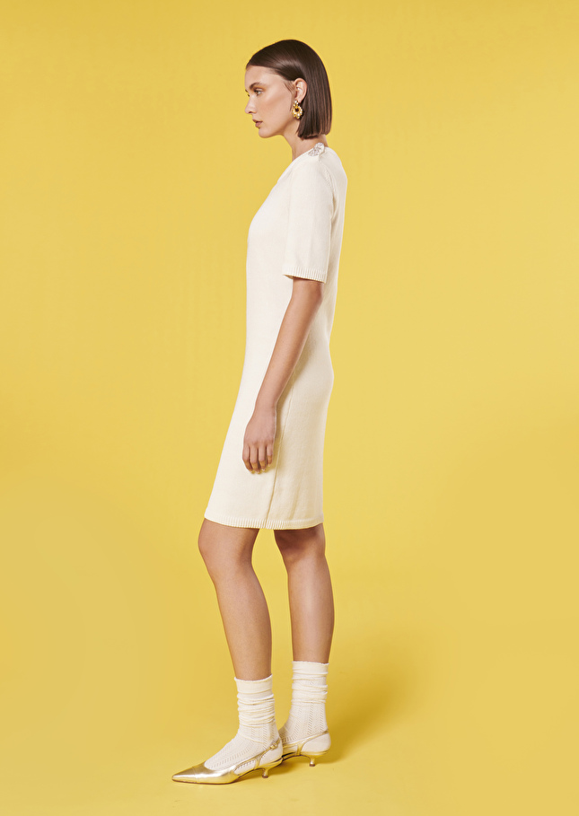 Robe Rayonnanteécrue en coton irisé