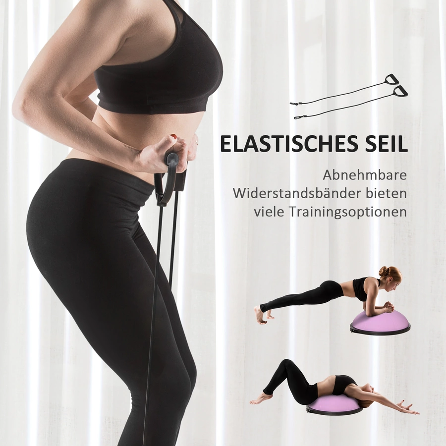 HOMCOM Balanceball mit Gummiseil violett