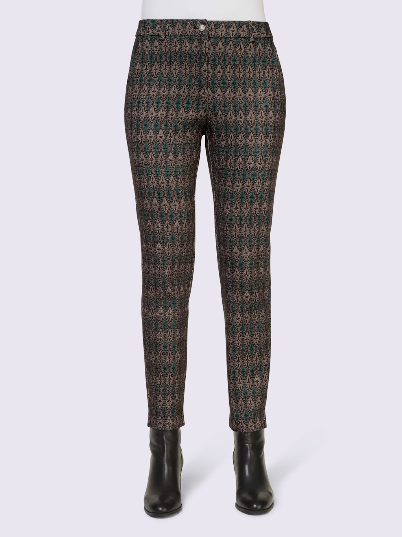 Pantalon jacquard joli motif jacquard