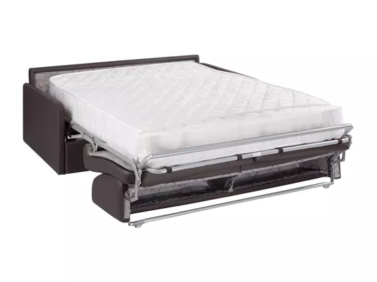Canapé 4 places convertible express en simili gris - Couchage 160 cm - Matelas 22 cm CALIFE