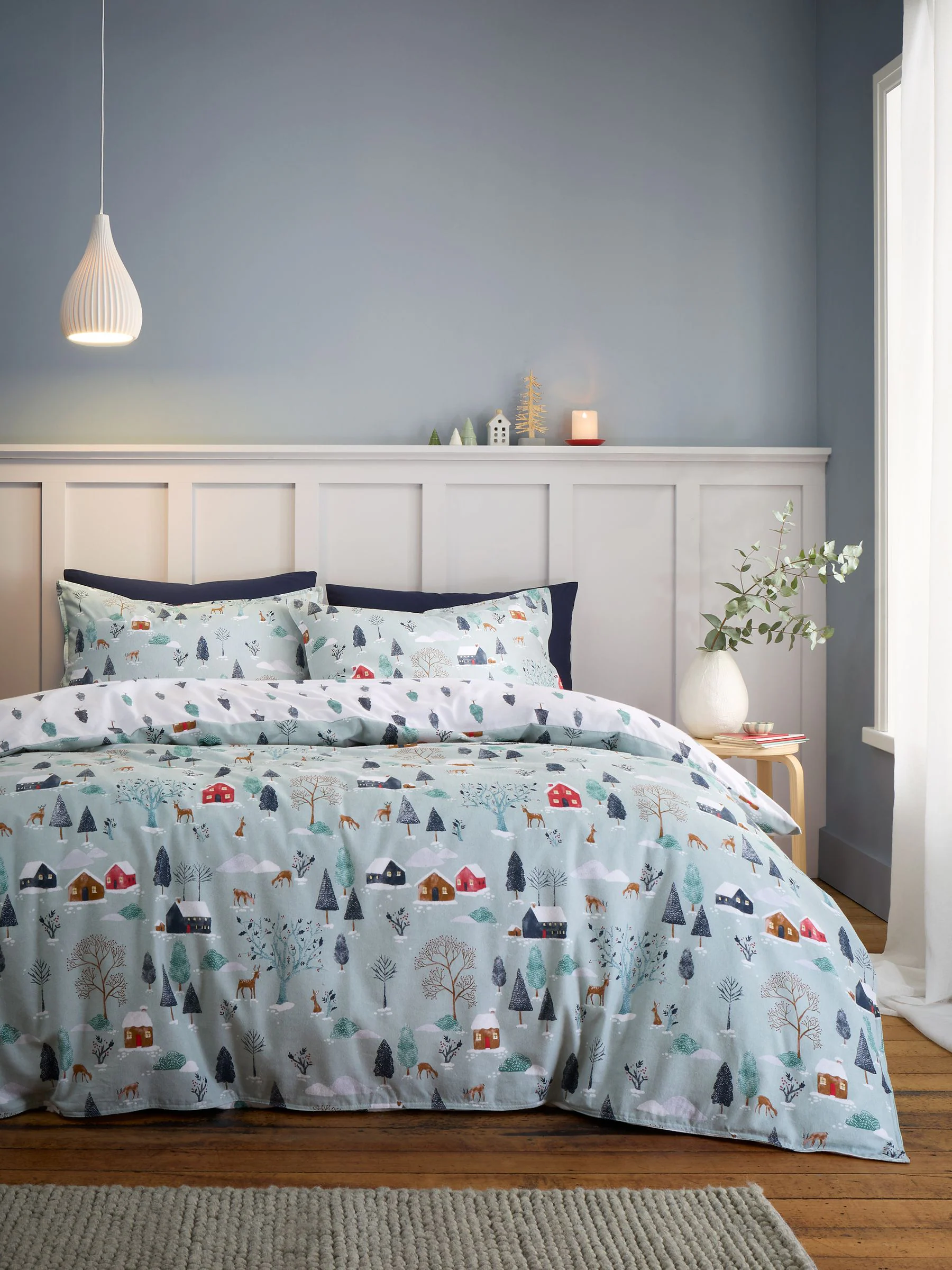 Bianca Supersoft 100% geborsteld katoenen dekbedovertrekset met winters tafereel
