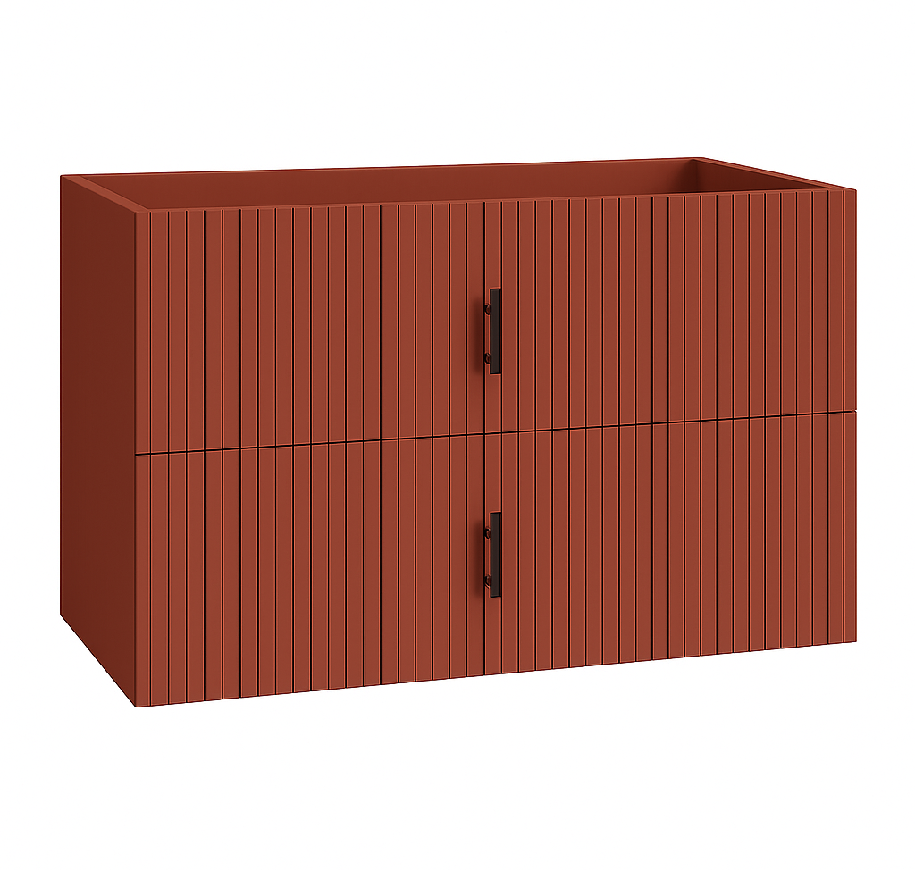 Muebles Raya onderkast ribbelfront 100cm met 2 softclose lades terracotta