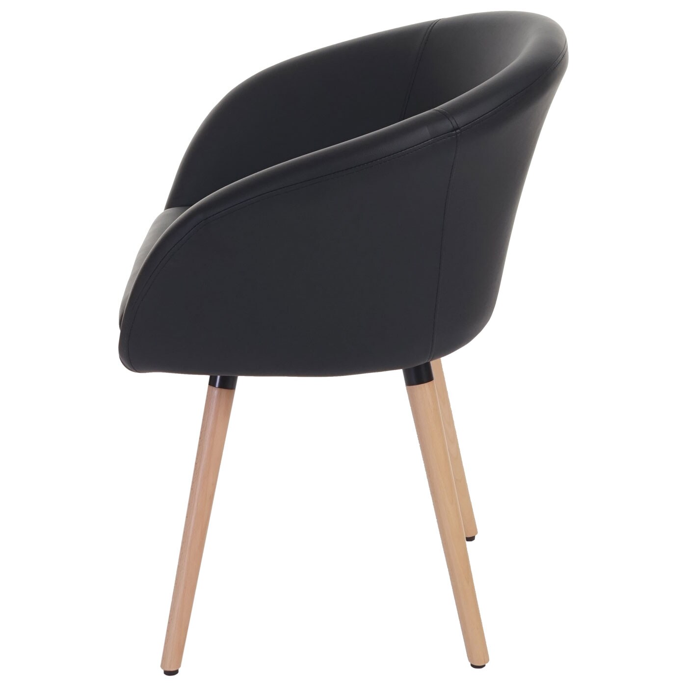 Esszimmerstuhl Vaasa T633, Stuhl Küchenstuhl, Retro 50er Jahre Design ~ Kunstleder, schwarz