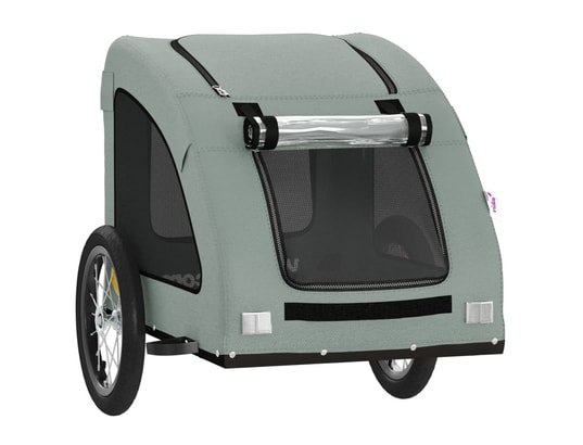 VIDAXL - Remorque de vélo pour chien gris tissu oxford et fer