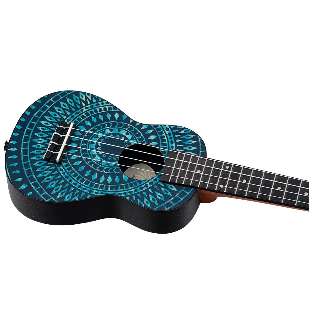 Ortega Keiki K2SS-BKC Soprano Size Ukulele Blue Kaleidoscope sopraan ukelele set