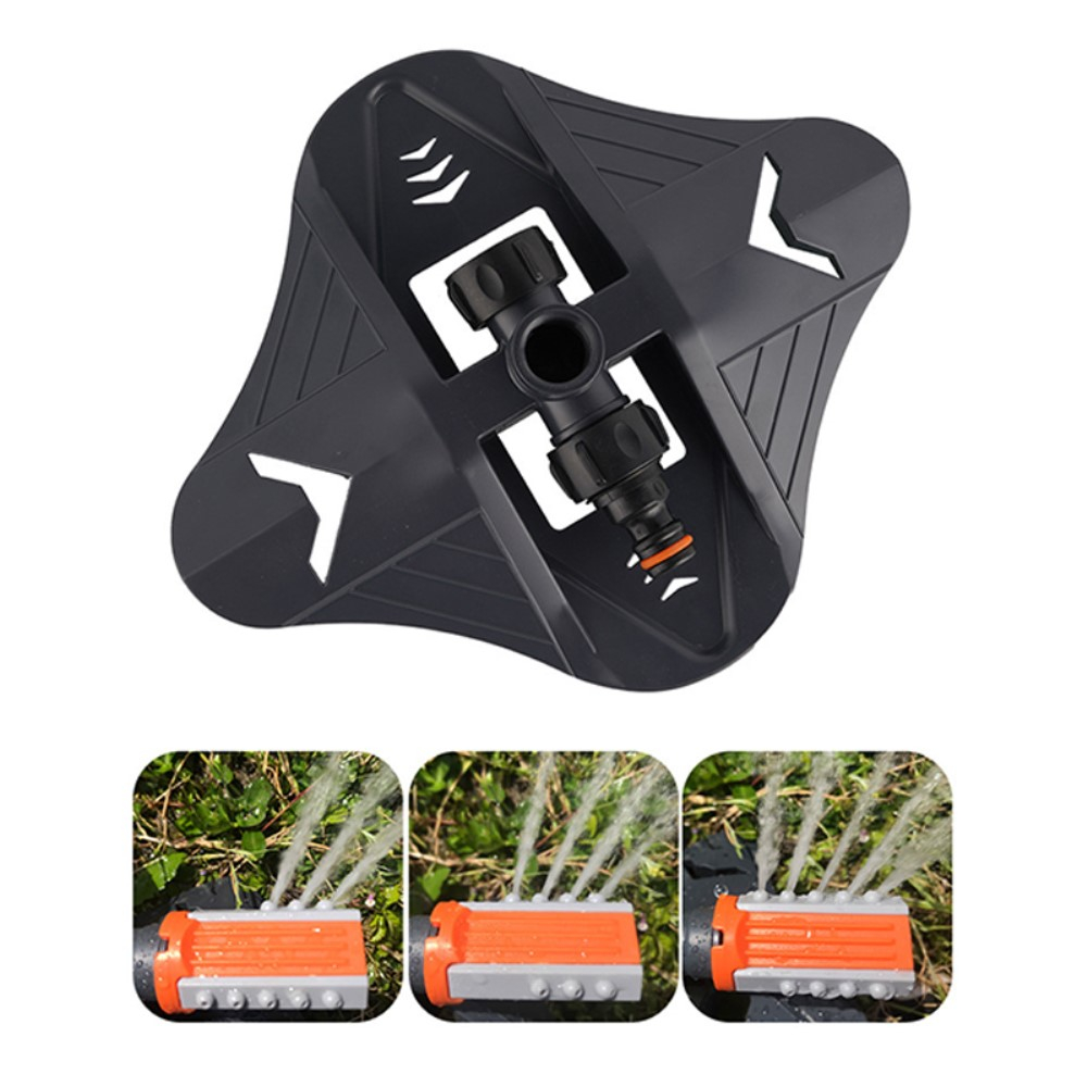 360° Drehbarer 3-Arm Rasensprinkler Garten Rasensprenger mit 36 Sprühdüsen - Grau / Orange