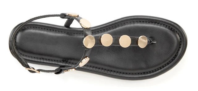 Vivance Sandale »Sommerschuh,«  Zehentrenner mit goldfarbenen Schmuckelementen VEGAN