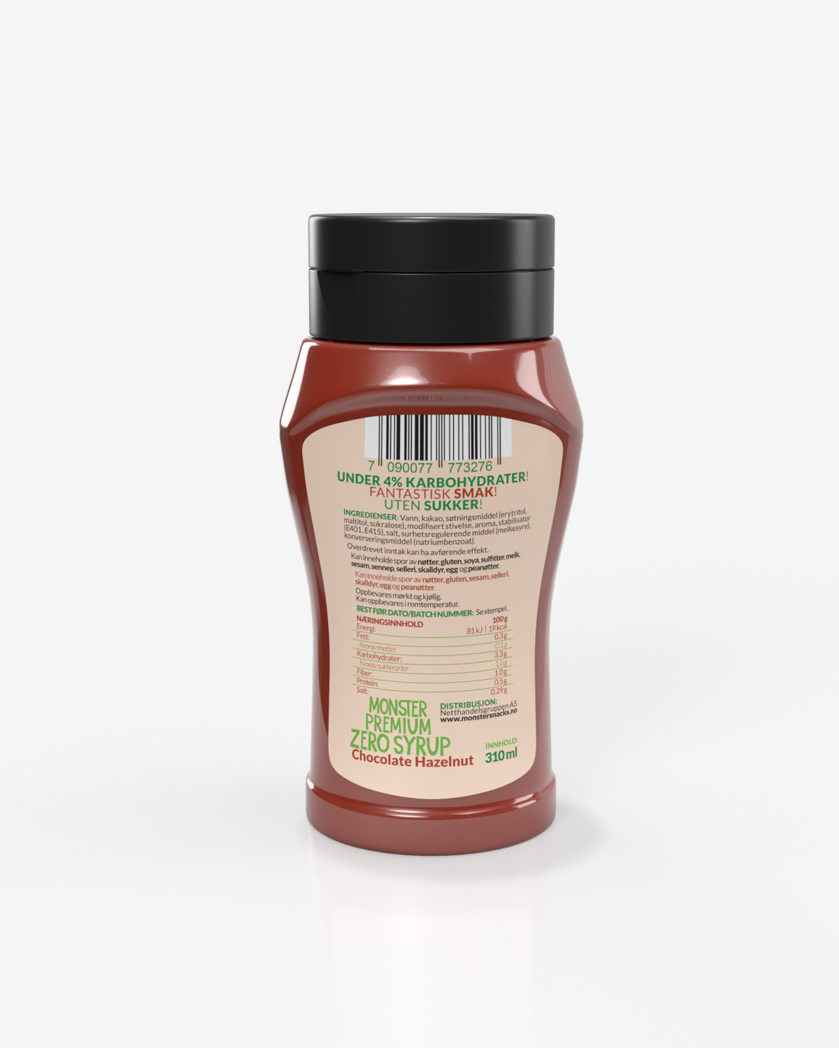 Monster Premium Zero Calorie Sauces - Chocolate Hazelnut - TREPAKNING!