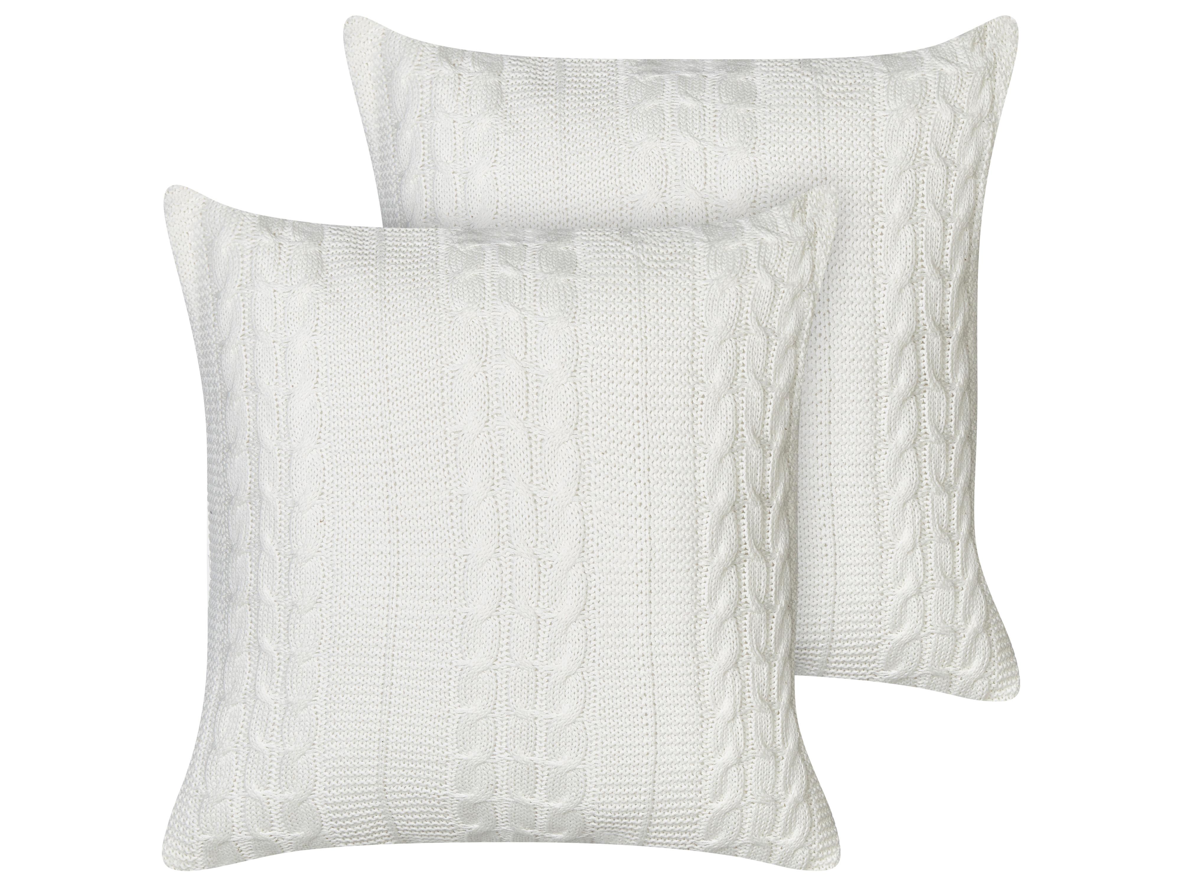 Set van 2 sierkussens CADETIA Katoen 45 x 45 cm Wit effen