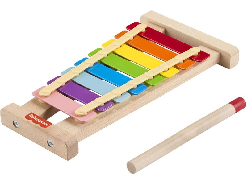 Fisher-Price Buntes Xylophon aus Holz Nachhaltiges Musikinstrument für Kinder