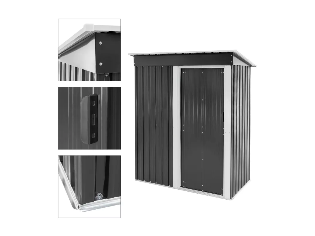 Abri de jardin serre cabane à outils stockage remise rangement vélos gris/blanc