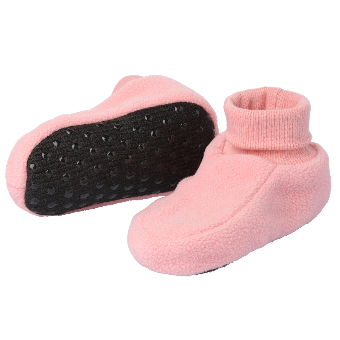 Topolino Mädchen Fleeceschuhe mit Rippenbündchen rosa