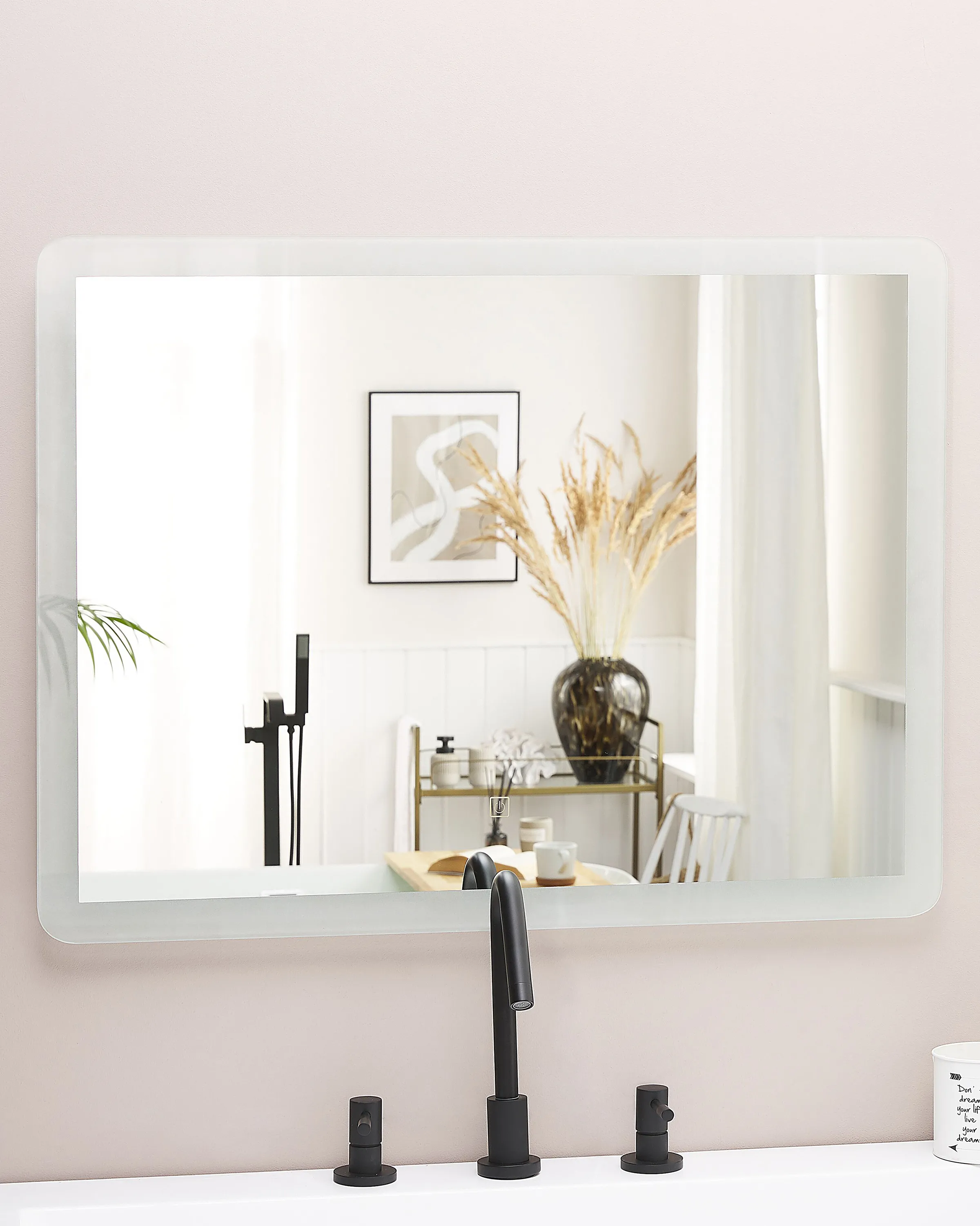 LED badkamerspiegel CORROY 80 cm 60 cm Zilver