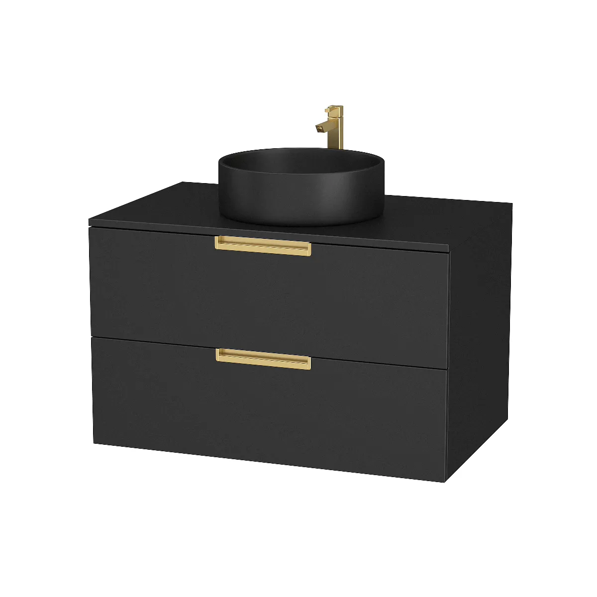 AURLANE JAZZY GOLD - Meuble salle de bain 80 cm