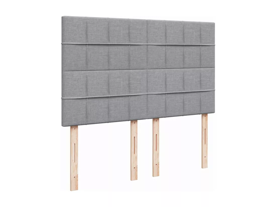 Sommier à lattes de lit avec matelas Gris clair 140x190cm Tissu
