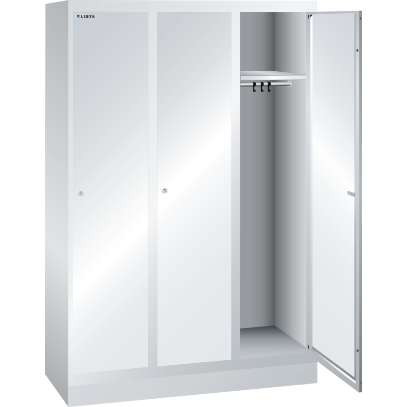 Armoire-vestiaire Lista 1 porte battante pour 1 compartiment de L 40 cm - Gris clair RAL 7035