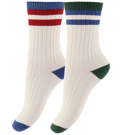 Konges Sløjd Socken - 2er-Pack - Rib - Multi Streifen