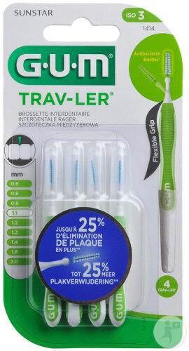 Gum Trav-Ler Brossette Interdentaire 1,1mm 6 Pièces (1414)