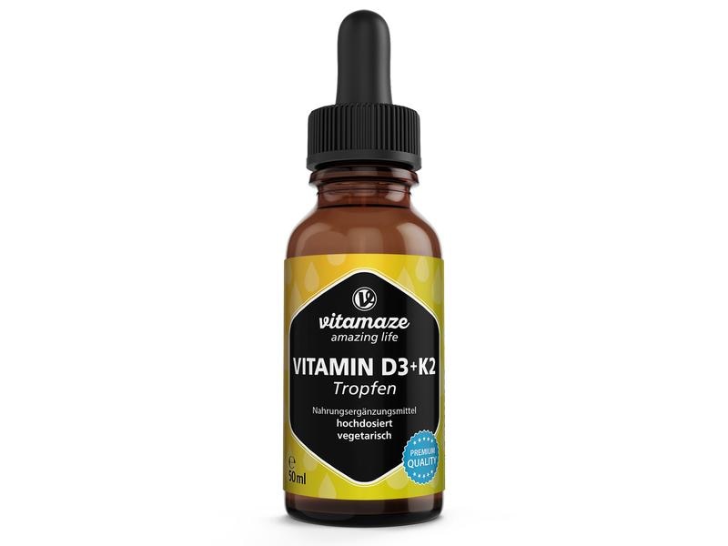 Vitamaze Vitamin D3   K2 Tropfen 50 ml Nahrungsergänzung D3   K2