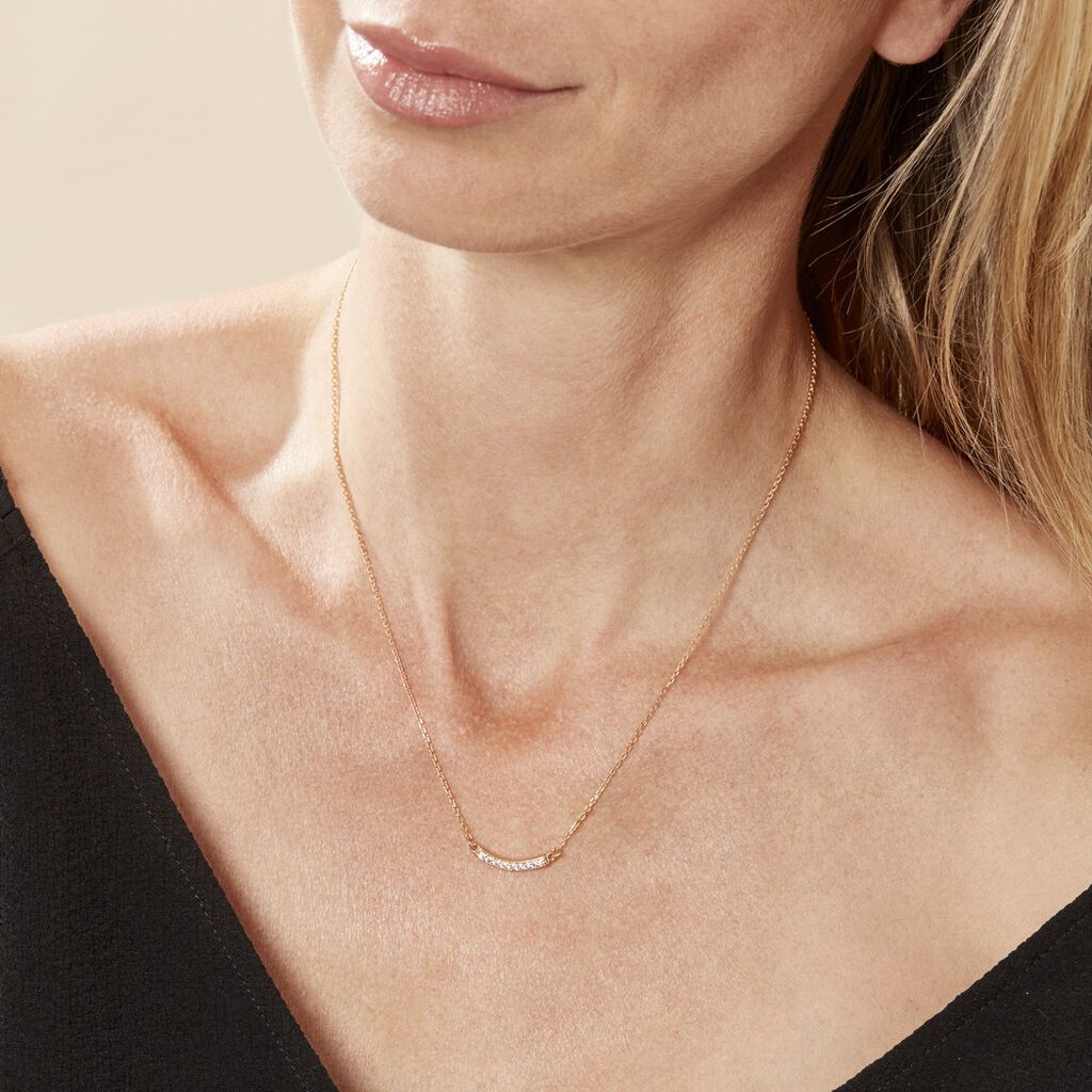 Collier Plaqué Or Kumb Oxydes De Zirconium