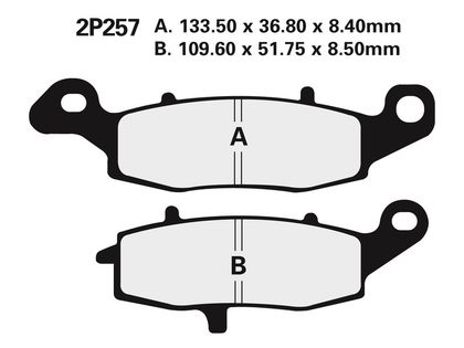 Plaquettes de freins Nissin route semi-métallique - 2P-257NS