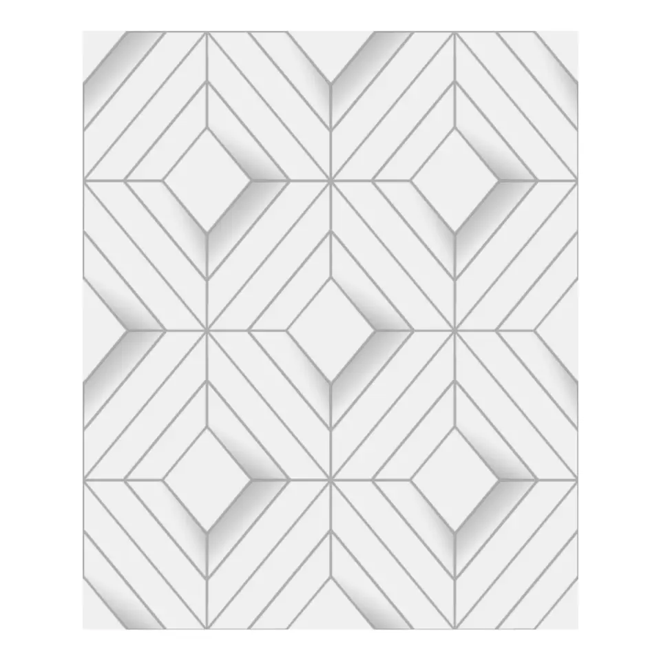Dutch Wallcoverings - Galactik ruit wit/lichtgrijs - 0,53x10,05m