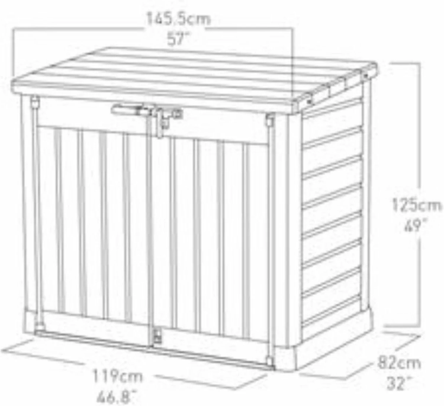 Keter 217667 Store It Out Max Opbergbox - Zwart/grijs - 1200L - 145,5x82x125cm