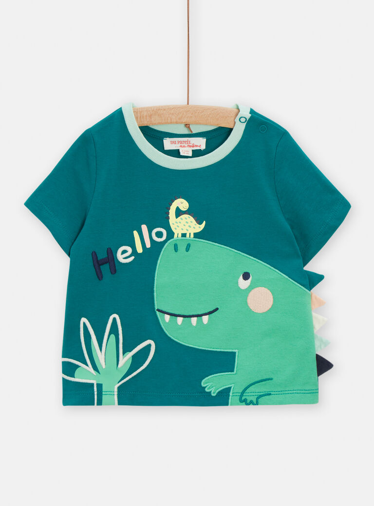 T-shirt émeraude à animation dinosaure pour bébé garçon