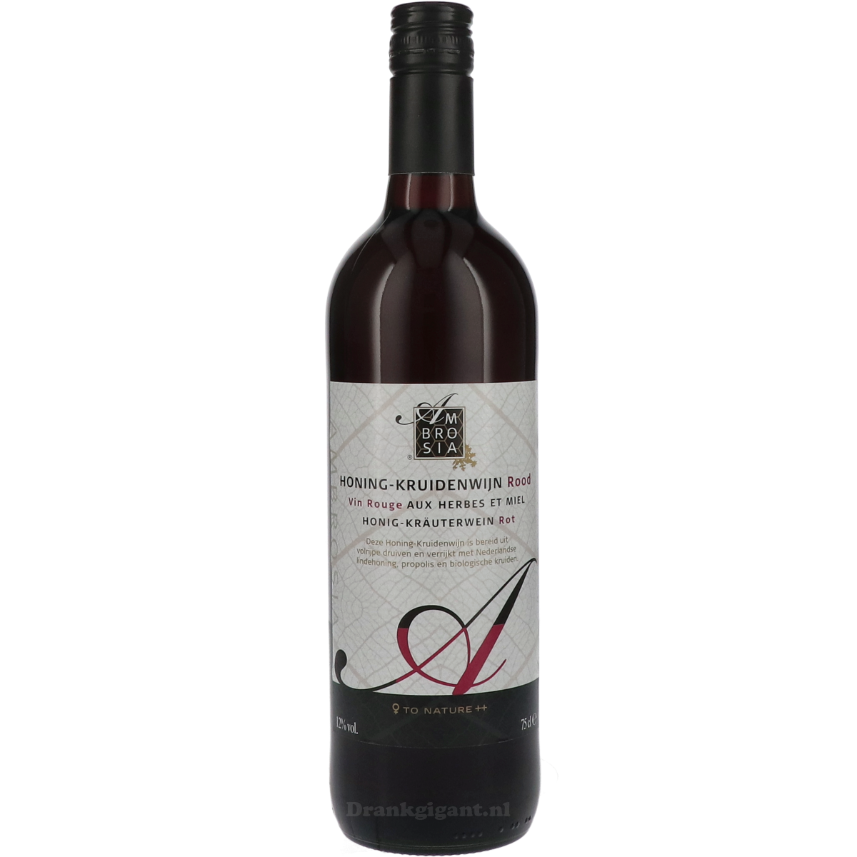 Ambrosia Honing Kruidenwijn Rood 75 cl